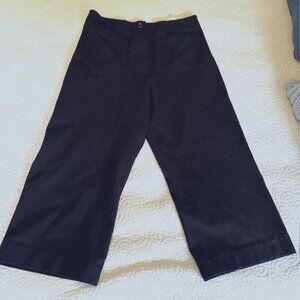 Quince Black Wide Leg Cropped Pants